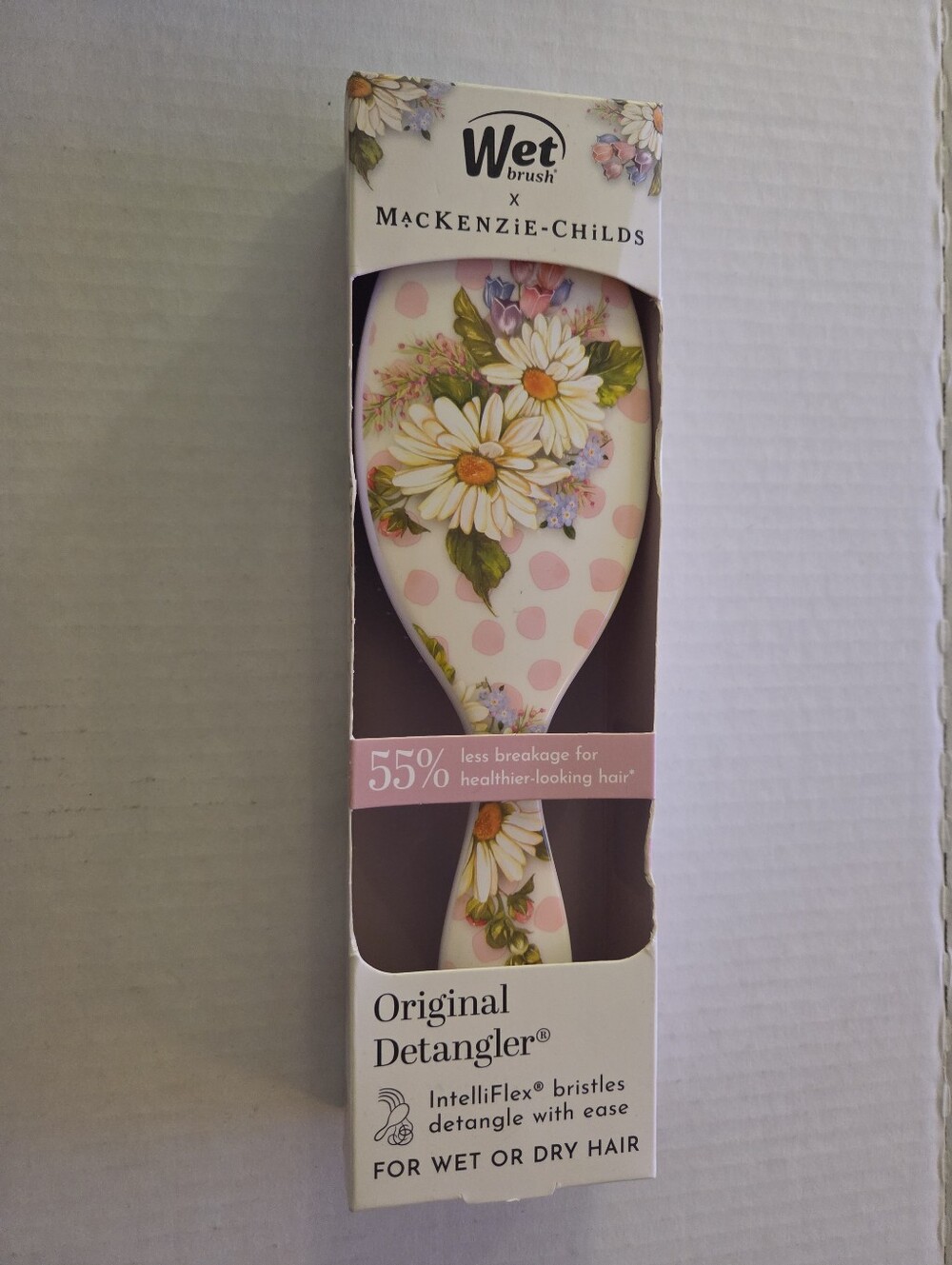 Wet Brush x MacKenzie Childs Original Detangler Hair Brush Wildflower Dot NWT